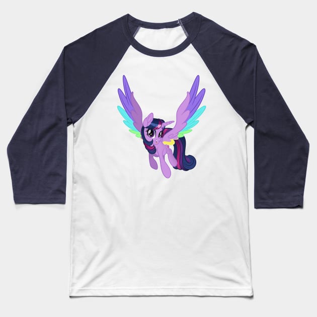 My Little Pony Rainbow Wings Twilight Sparkle Baseball T-Shirt by SketchedCrow